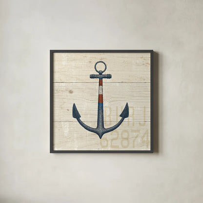 Nautique III by James Wiens. Shown in a sleek black glass frame for a contemporary gallery look. Available as an archival giclee rolled canvas, fine art paper, or poster print. SKU 21078a.