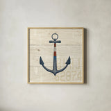 Nautique III by James Wiens. Shown in a natural wood glass frame for a timeless modern aesthetic. Available as an archival giclee rolled canvas, fine art paper, or poster print. SKU 21078a.