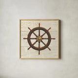 Nautique V by James Wiens. Shown in a natural wood glass frame for a timeless modern aesthetic. Available as an archival giclee rolled canvas, fine art paper, or poster print. SKU 21080a.