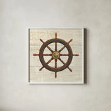 Nautique V by James Wiens. Shown in a crisp white glass frame for a clean and minimalist style. Available as an archival giclee rolled canvas, fine art paper, or poster print. SKU 21080a.