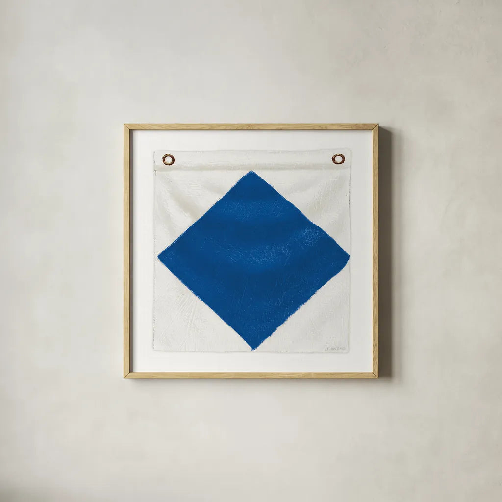 Nautique XIII Pastel by James Wiens. Shown in a natural wood glass frame for a timeless modern aesthetic. Available as an archival giclee rolled canvas, fine art paper, or poster print. SKU 87938a.