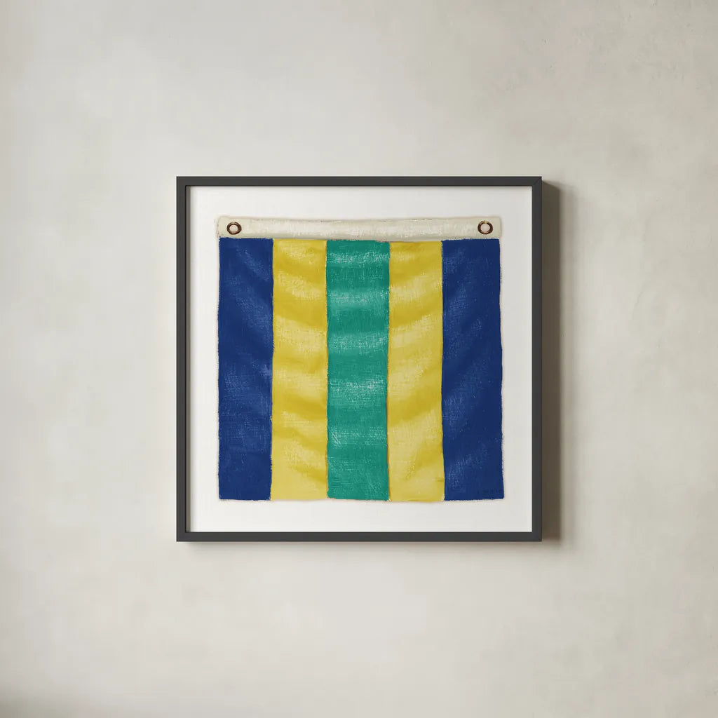 Nautique XIV by James Wiens. Shown in a sleek black glass frame for a contemporary gallery look. Available as an archival giclee rolled canvas, fine art paper, or poster print. SKU 51734a.