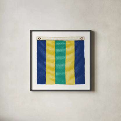 Nautique XIV by James Wiens. Shown in a sleek black glass frame for a contemporary gallery look. Available as an archival giclee rolled canvas, fine art paper, or poster print. SKU 51734a.