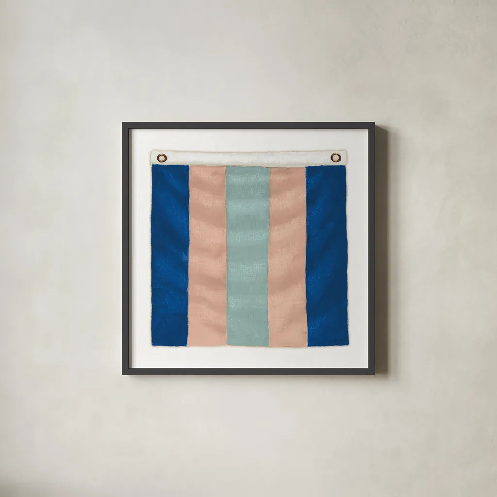 Nautique XIV Pastel by James Wiens. Shown in a sleek black glass frame for a contemporary gallery look. Available as an archival giclee rolled canvas, fine art paper, or poster print. SKU 87939a.