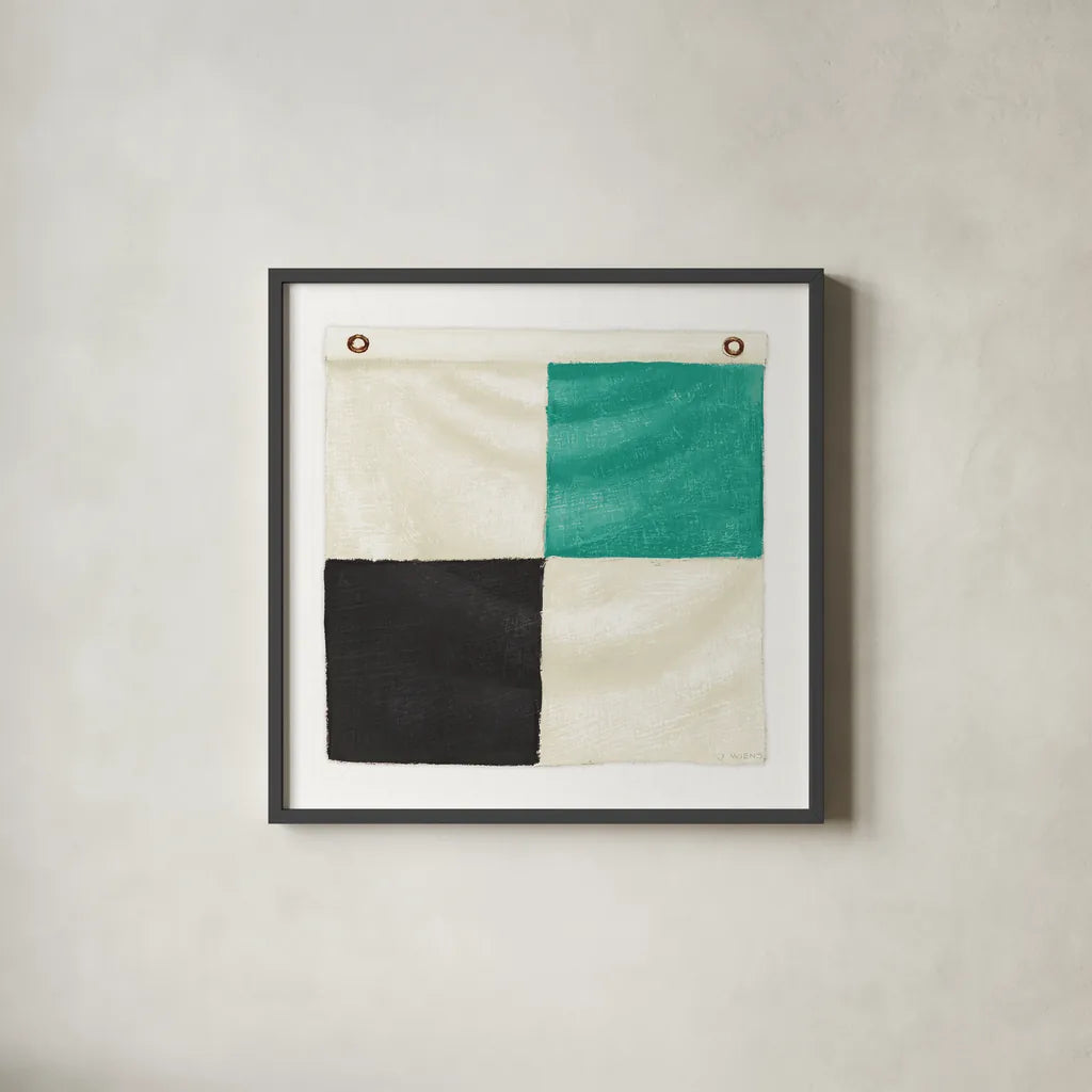 Nautique XVI by James Wiens. Shown in a sleek black glass frame for a contemporary gallery look. Available as an archival giclee rolled canvas, fine art paper, or poster print. SKU 51736a.