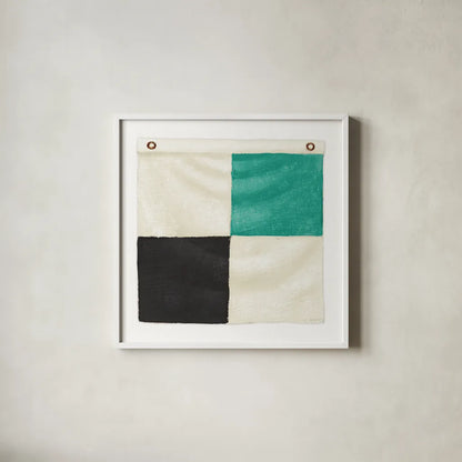 Nautique XVI by James Wiens. Shown in a crisp white glass frame for a clean and minimalist style. Available as an archival giclee rolled canvas, fine art paper, or poster print. SKU 51736a.