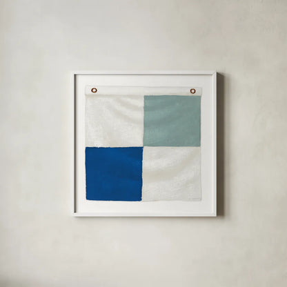 Nautique XVI Pastel by James Wiens. Shown in a crisp white glass frame for a clean and minimalist style. Available as an archival giclee rolled canvas, fine art paper, or poster print. SKU 87940a.