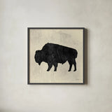 Neutral Lodge II v2 by James Wiens. Shown in a sleek black glass frame for a contemporary gallery look. Available as an archival giclee rolled canvas, fine art paper, or poster print. SKU 28684a.