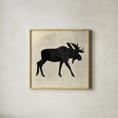 Neutral Lodge III v2 by James Wiens. Shown in a natural wood glass frame for a timeless modern aesthetic. Available as an archival giclee rolled canvas, fine art paper, or poster print. SKU 28685a.