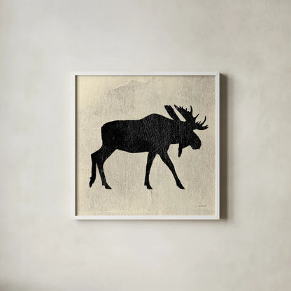 Neutral Lodge III v2 by James Wiens. Shown in a crisp white glass frame for a clean and minimalist style. Available as an archival giclee rolled canvas, fine art paper, or poster print. SKU 28685a.