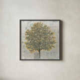 Neutrality Gold by James Wiens. Shown in a sleek black glass frame for a contemporary gallery look. Available as an archival giclee rolled canvas, fine art paper, or poster print. SKU 23016a.