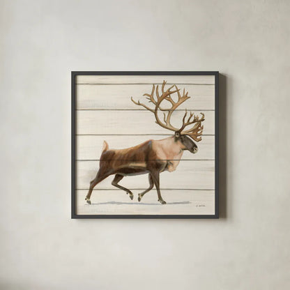Northern Wild IV on Wood by James Wiens. Shown in a sleek black glass frame for a contemporary gallery look. Available as an archival giclee rolled canvas, fine art paper, or poster print. SKU 69071a.