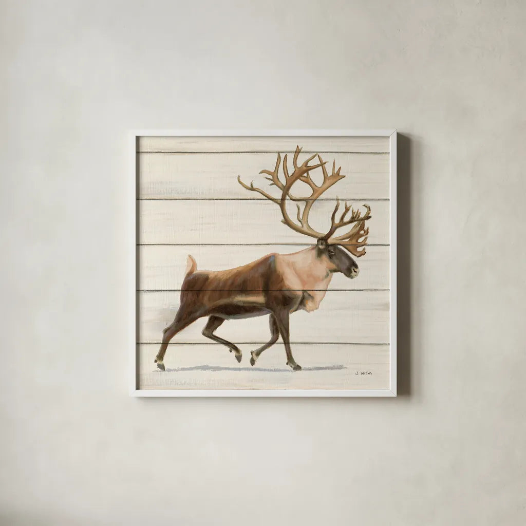 Northern Wild IV on Wood by James Wiens. Shown in a crisp white glass frame for a clean and minimalist style. Available as an archival giclee rolled canvas, fine art paper, or poster print. SKU 69071a.