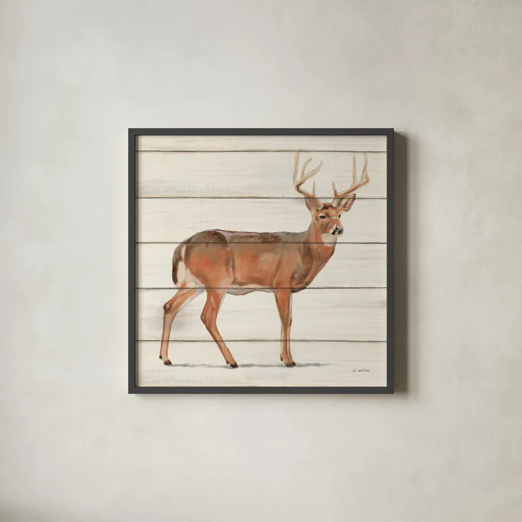 Northern Wild V on Wood by James Wiens. Shown in a sleek black glass frame for a contemporary gallery look. Available as an archival giclee rolled canvas, fine art paper, or poster print. SKU 69072a.