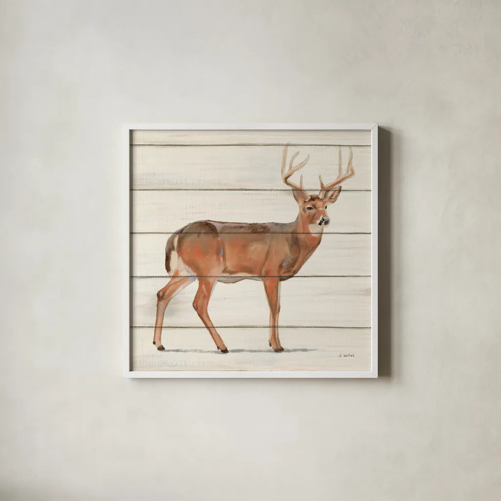 Northern Wild V on Wood by James Wiens. Shown in a crisp white glass frame for a clean and minimalist style. Available as an archival giclee rolled canvas, fine art paper, or poster print. SKU 69072a.