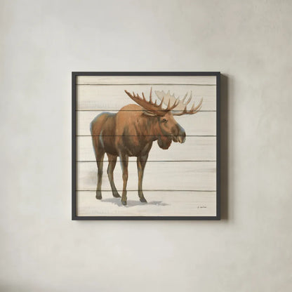 Northern Wild VI on Wood by James Wiens. Shown in a sleek black glass frame for a contemporary gallery look. Available as an archival giclee rolled canvas, fine art paper, or poster print. SKU 69073a.