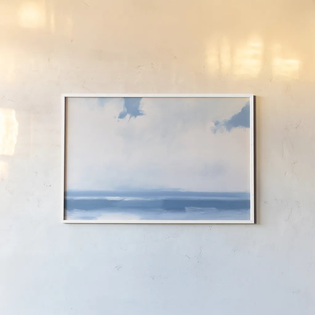 Oceanview by James Wiens. shown as a paper print in a white frame. Available as a archival giclee rolled canvas, fine art paper, or poster print. SKU 63185i.
