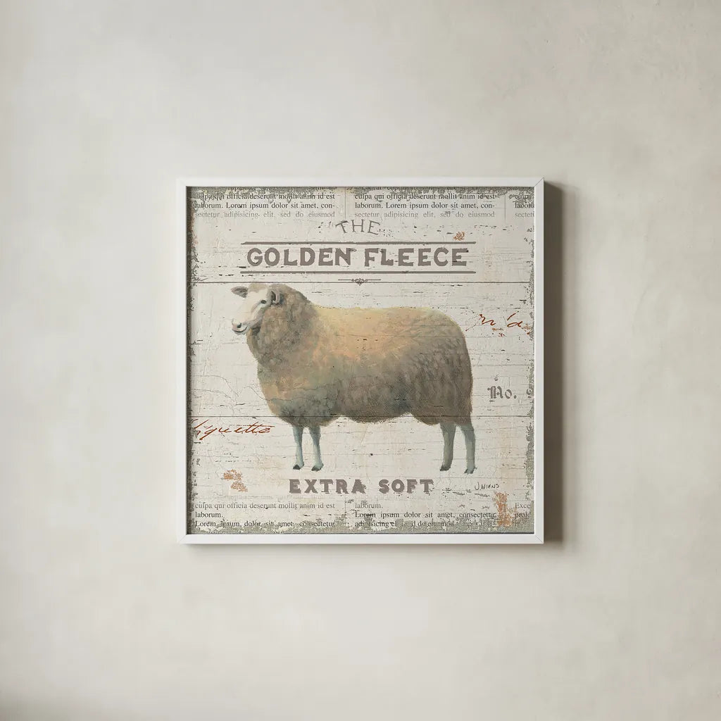 On the Farm IV by James Wiens. Shown in a crisp white glass frame for a clean and minimalist style. Available as an archival giclee rolled canvas, fine art paper, or poster print. SKU 18245a.