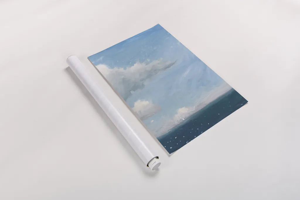 Open Sea Blue Crop by James Wiens. shown as a rolled paper print. Available as archival giclee rolled canvas, fine art paper, or poster print. SKU 80595h.