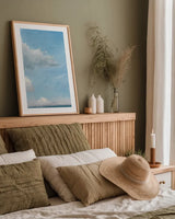 Open Sea Blue Crop by James Wiens. shown as a paper print in a natural frame. Available as a archival giclee rolled canvas, fine art paper, or poster print. SKU 80595h.