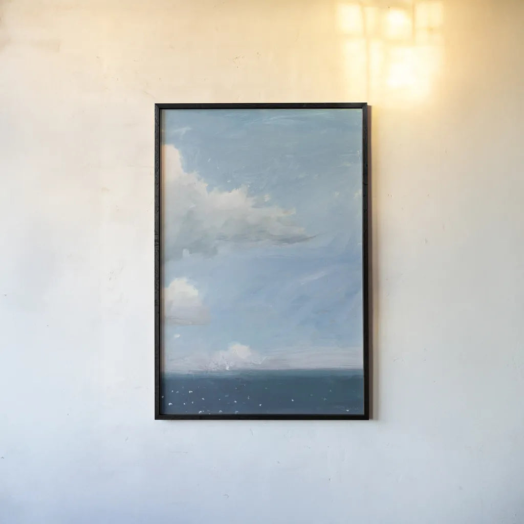 Open Sea Blue Crop by James Wiens. shown as a paper print in a black flame. Available as a archival giclee rolled canvas, fine art paper, or poster print. SKU 80595h.