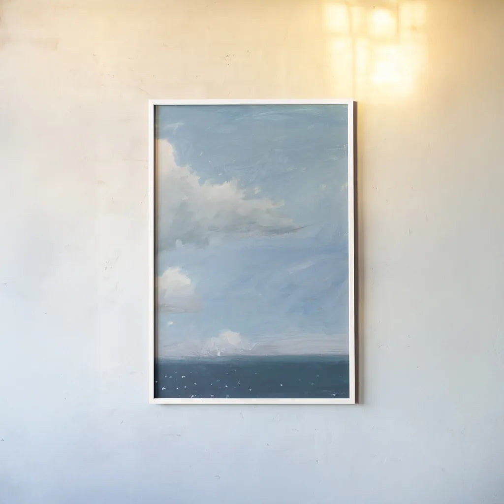 Open Sea Blue Crop by James Wiens. shown as a paper print in a white frame. Available as a archival giclee rolled canvas, fine art paper, or poster print. SKU 80595h.