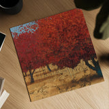 Orange Trees III Square I by James Wiens. Shown as a detailed flat fine art print, highlighting archival giclee quality. Available as an archival giclee rolled canvas, fine art paper, or poster print. SKU 18629a.