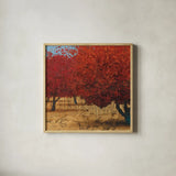Orange Trees III Square I by James Wiens. Shown in a natural wood glass frame for a timeless modern aesthetic. Available as an archival giclee rolled canvas, fine art paper, or poster print. SKU 18629a.