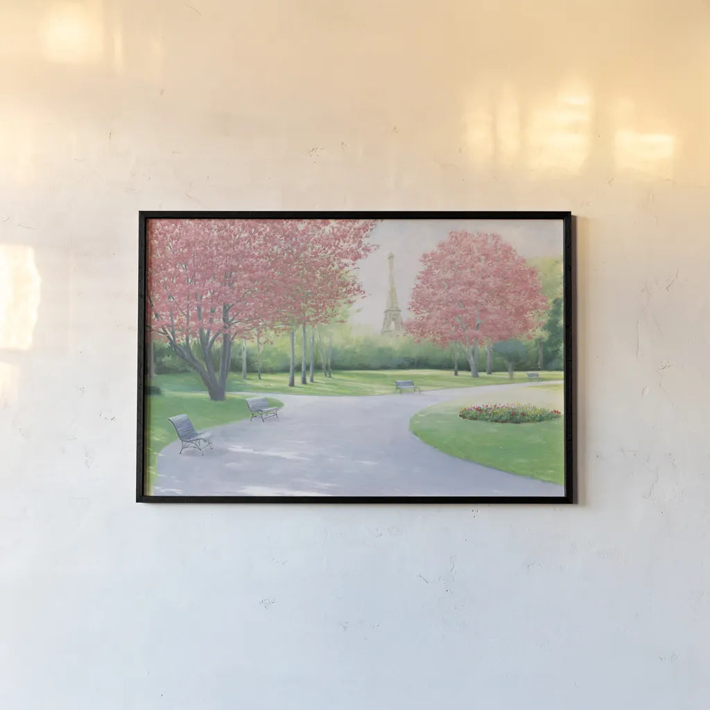 Parisian Spring by James Wiens. shown as a paper print in a black flame. Available as a archival giclee rolled canvas, fine art paper, or poster print. SKU 33859i.