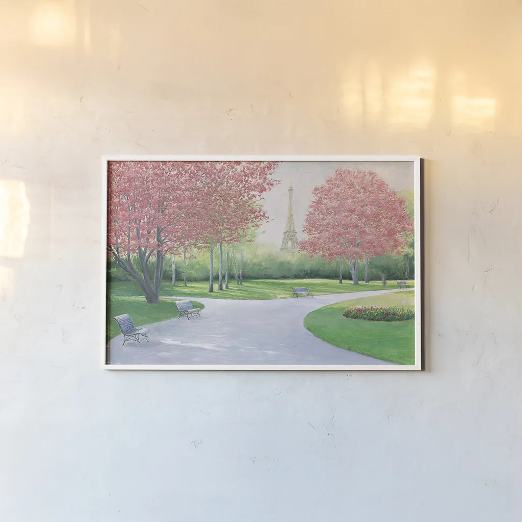 Parisian Spring v2 Crop by James Wiens. shown as a paper print in a white frame. Available as a archival giclee rolled canvas, fine art paper, or poster print. SKU 34039i.