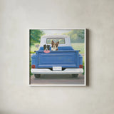 Play Day by James Wiens. Shown in a crisp white glass frame for a clean and minimalist style. Available as an archival giclee rolled canvas, fine art paper, or poster print. SKU 38884a.