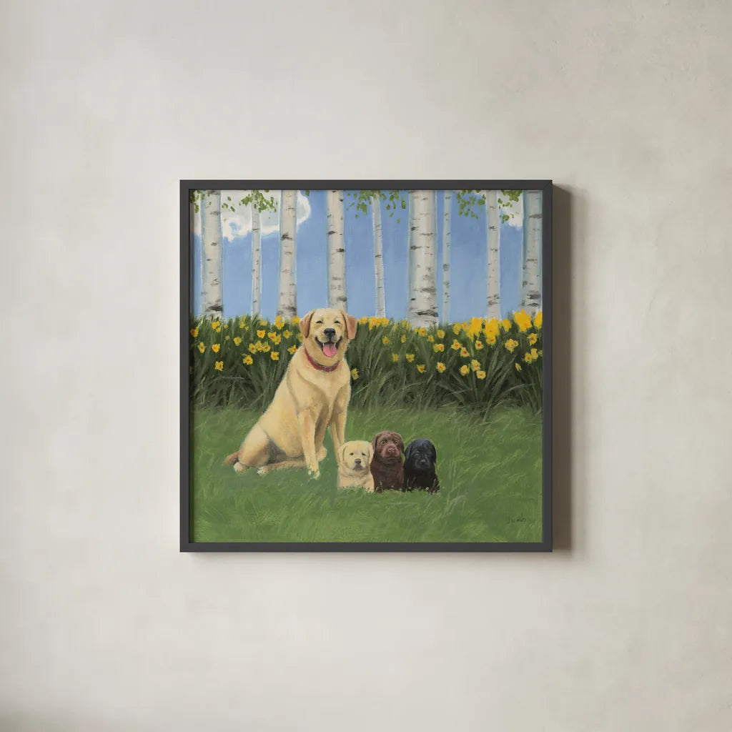 Proud Mom by James Wiens. Shown in a sleek black glass frame for a contemporary gallery look. Available as an archival giclee rolled canvas, fine art paper, or poster print. SKU 33397a.