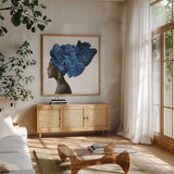 Pure Style by James Wiens. Shown in a natural wood frame in a cozy modern living room. Available as an archival giclee rolled canvas, fine art paper, or poster print. SKU 44024a.