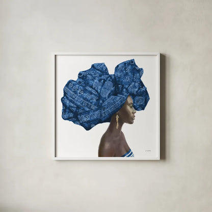 Pure Style II Blue by James Wiens. Shown in a crisp white glass frame for a clean and minimalist style. Available as an archival giclee rolled canvas, fine art paper, or poster print. SKU 47530a.