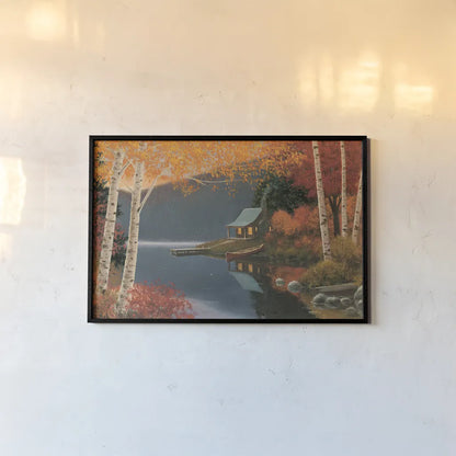 Quiet Evening I by James Wiens. shown as a paper print in a black flame. Available as a archival giclee rolled canvas, fine art paper, or poster print. SKU 21318i.