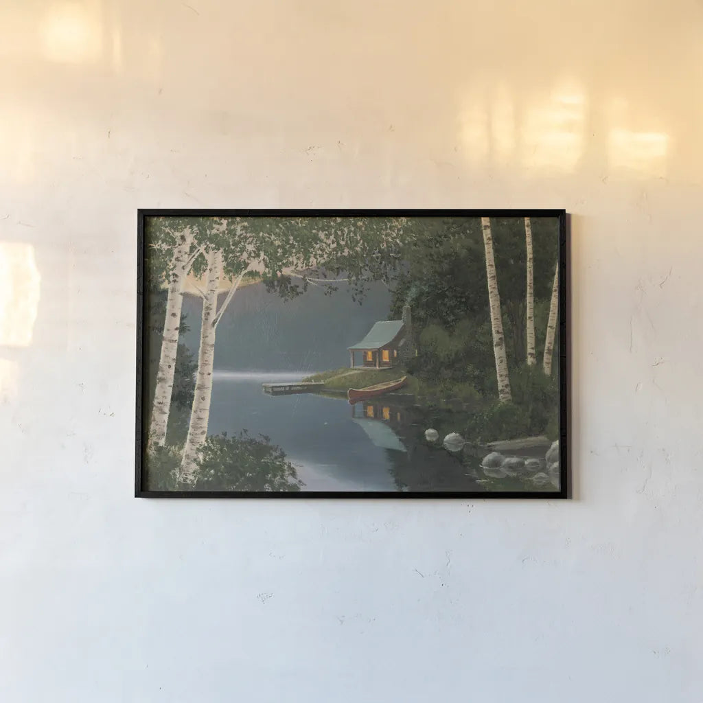 Quiet Evening I Summer by James Wiens. shown as a paper print in a black flame. Available as a archival giclee rolled canvas, fine art paper, or poster print. SKU 69201i.