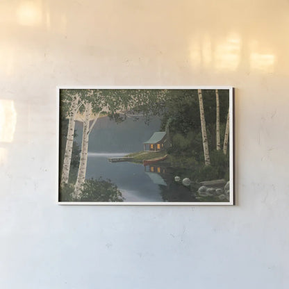 Quiet Evening I Summer by James Wiens. shown as a paper print in a white frame. Available as a archival giclee rolled canvas, fine art paper, or poster print. SKU 69201i.