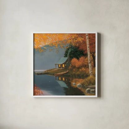 Quiet Evening II No Words by James Wiens. Shown in a crisp white glass frame for a clean and minimalist style. Available as an archival giclee rolled canvas, fine art paper, or poster print. SKU 57708a.