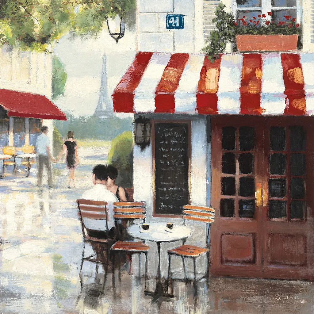 Relaxing at the Cafe II by James Wiens. SKU 12968a. Archival Giclee Fine art print for wall decor.