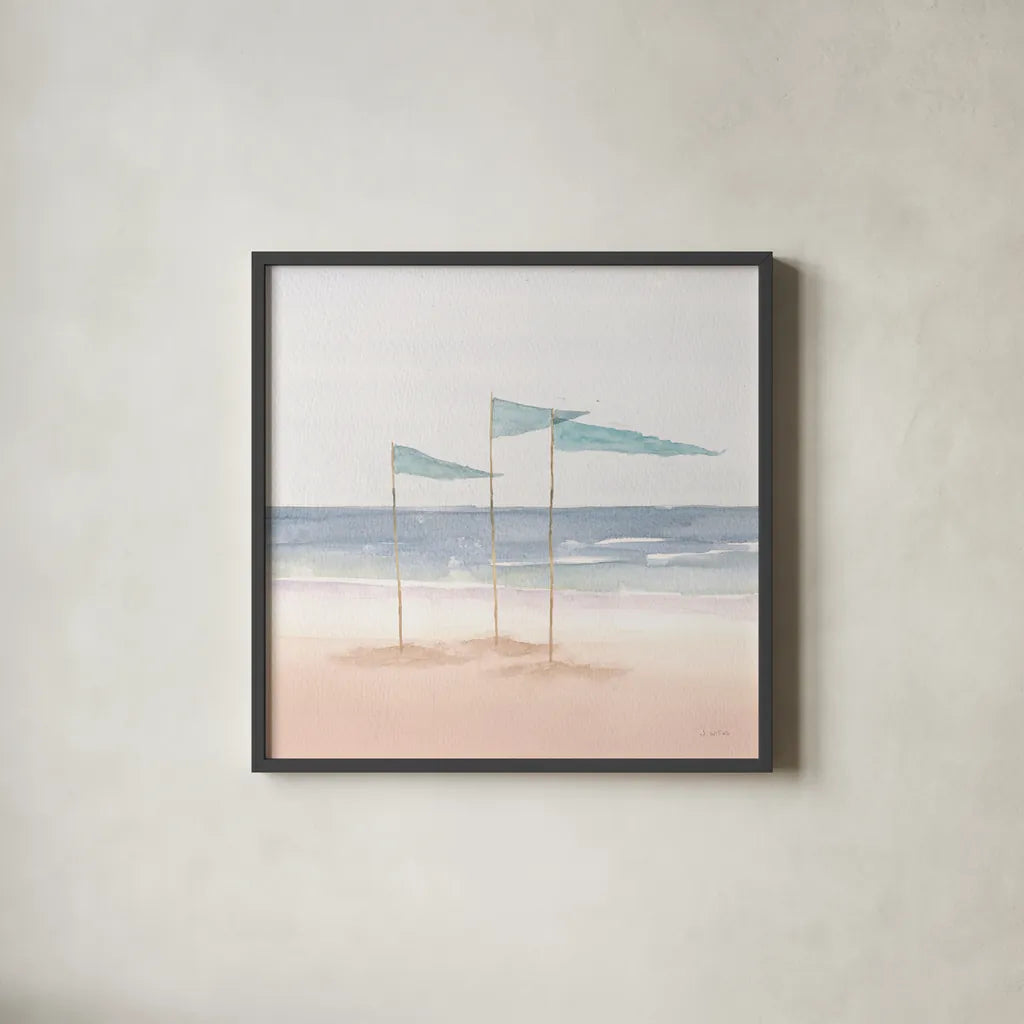Salento Coast I v2 Crop by James Wiens. Shown in a sleek black glass frame for a contemporary gallery look. Available as an archival giclee rolled canvas, fine art paper, or poster print. SKU 48462a.