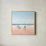 Salento Coast II Coral Cove by James Wiens. Shown in a natural wood glass frame for a timeless modern aesthetic. Available as an archival giclee rolled canvas, fine art paper, or poster print. SKU 55922a.