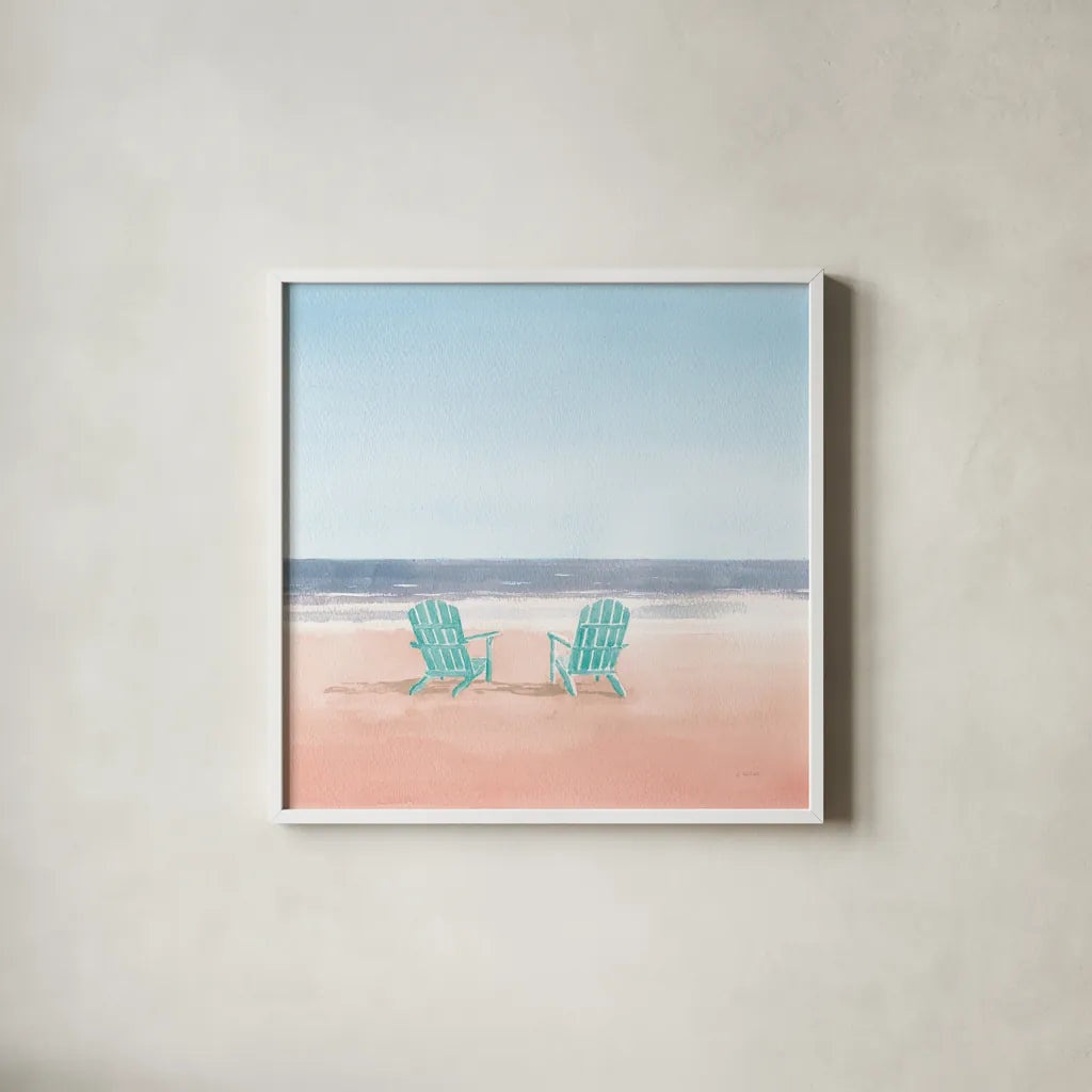 Salento Coast II Coral Cove by James Wiens. Shown in a crisp white glass frame for a clean and minimalist style. Available as an archival giclee rolled canvas, fine art paper, or poster print. SKU 55922a.