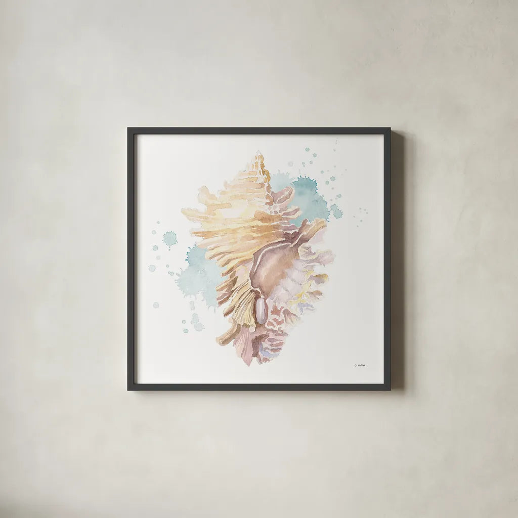 Salento Coast IV by James Wiens. Shown in a sleek black glass frame for a contemporary gallery look. Available as an archival giclee rolled canvas, fine art paper, or poster print. SKU 47807a.