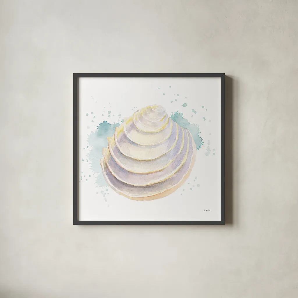 Salento Coast VI by James Wiens. Shown in a sleek black glass frame for a contemporary gallery look. Available as an archival giclee rolled canvas, fine art paper, or poster print. SKU 47809a.