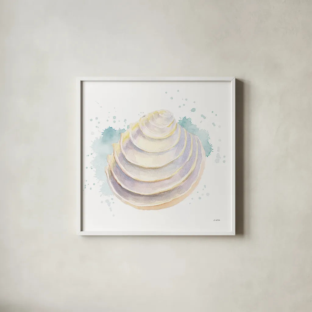 Salento Coast VI by James Wiens. Shown in a crisp white glass frame for a clean and minimalist style. Available as an archival giclee rolled canvas, fine art paper, or poster print. SKU 47809a.