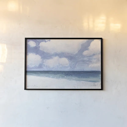 Seascape IV Blue Crop by James Wiens. shown as a paper print in a black flame. Available as a archival giclee rolled canvas, fine art paper, or poster print. SKU 80599i.