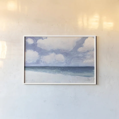 Seascape IV Blue Crop by James Wiens. shown as a paper print in a white frame. Available as a archival giclee rolled canvas, fine art paper, or poster print. SKU 80599i.