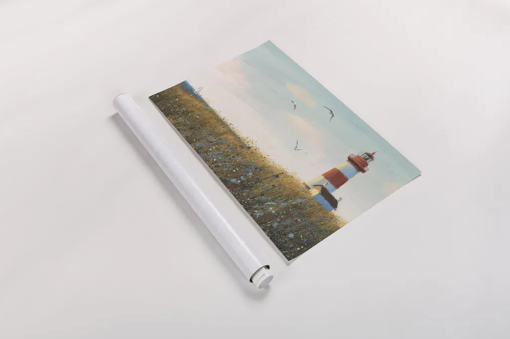 Seaside View I by James Wiens. shown as a rolled paper print. Available as archival giclee rolled canvas, fine art paper, or poster print. SKU 17222i.