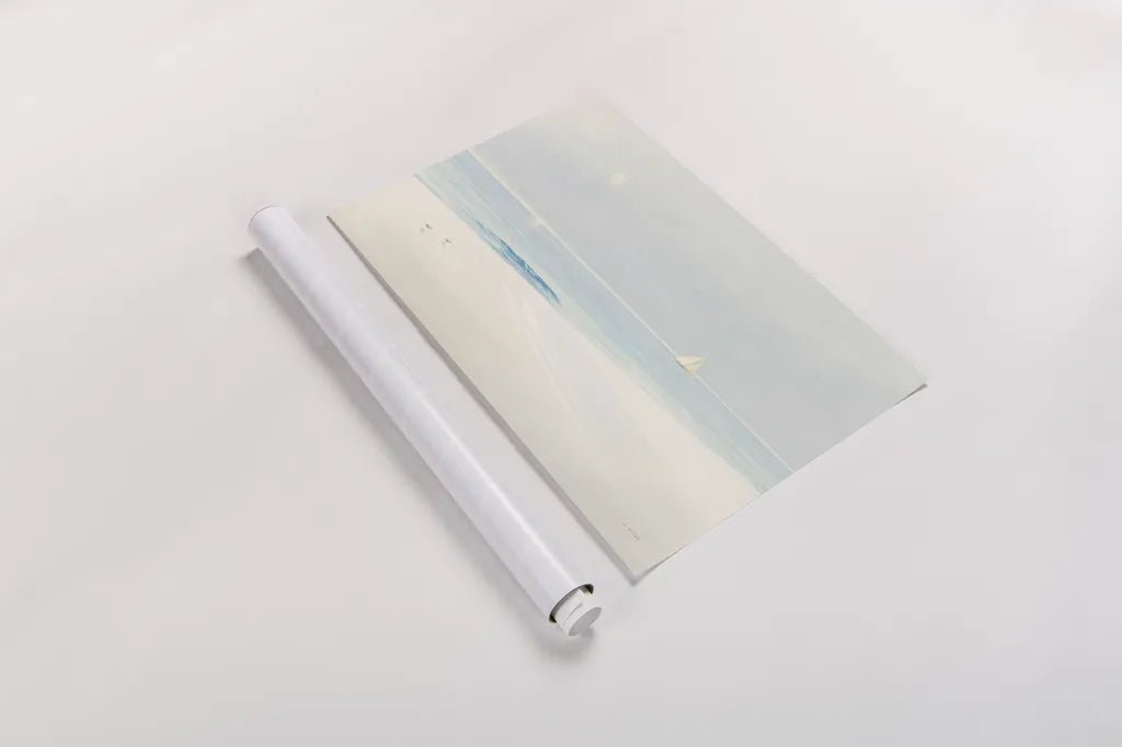 Serene Beach by James Wiens. shown as a rolled paper print. Available as archival giclee rolled canvas, fine art paper, or poster print. SKU 19218i.