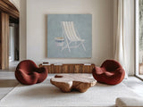 Serene Seaside III by James Wiens. Shown as extra-large giant wall art in a modern living room. Available as an archival giclee rolled canvas, fine art paper, or poster print. SKU 31832a.